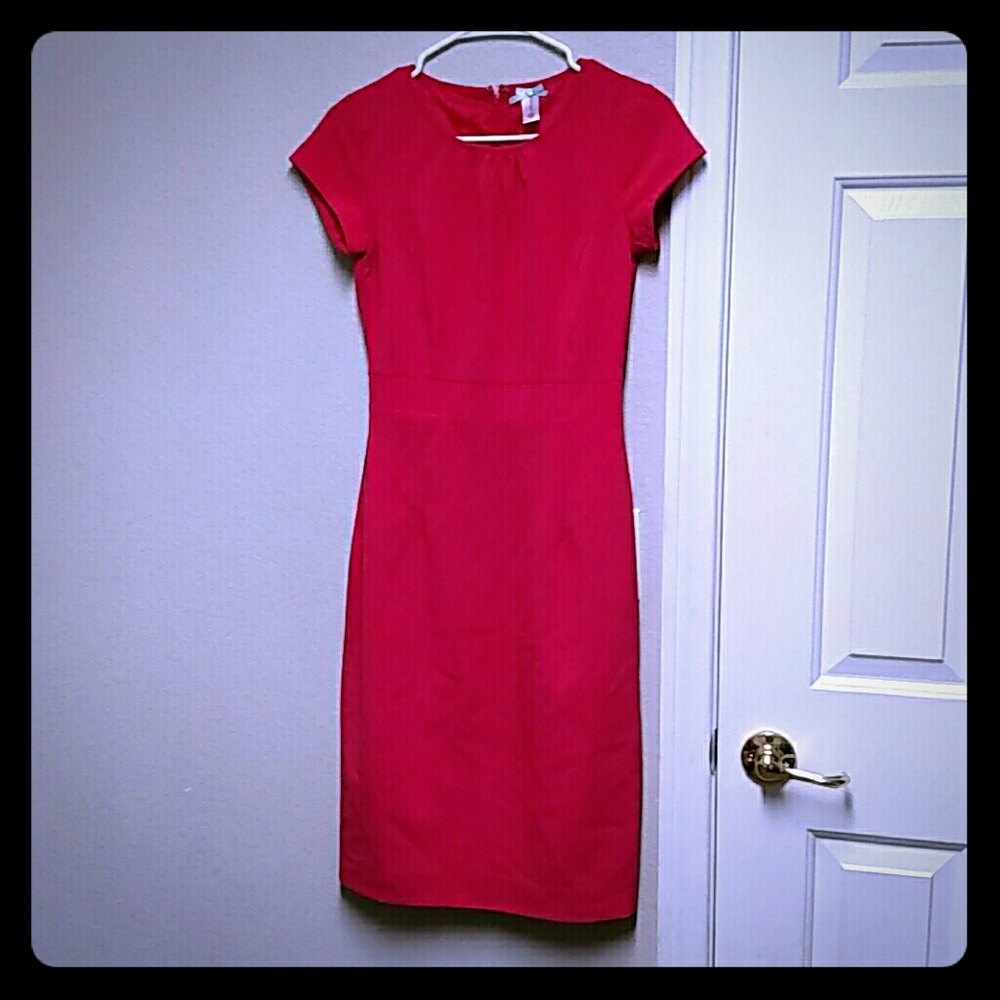 Downeast Basics Coral Pencil Skirt Pink Dress
